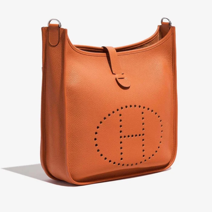 High-End Hermès Inspired Evelyne 33 Taurillon Clemence Orange H PHW - Direct Luxury Fashion - Image 4