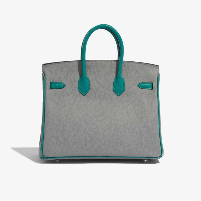 High-End Hermès Inspired HSS Birkin 25 Epsom Gris Mouette/Blue Paon PHW - Direct Luxury Fashion - Image 2
