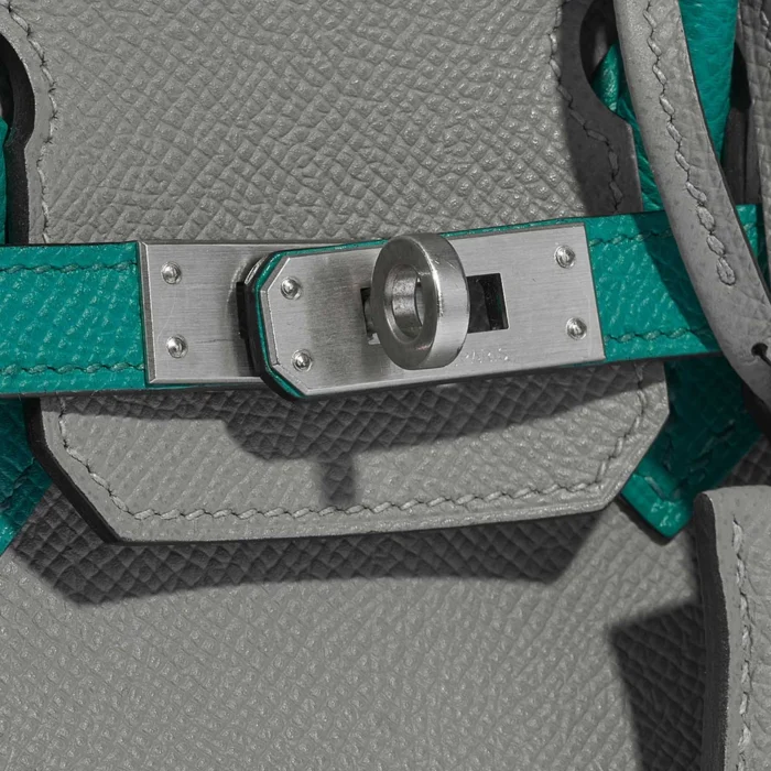 High-End Hermès Inspired HSS Birkin 25 Epsom Gris Mouette/Blue Paon PHW - Direct Luxury Fashion - Image 7