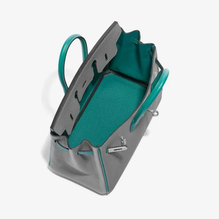 High-End Hermès Inspired HSS Birkin 25 Epsom Gris Mouette/Blue Paon PHW - Direct Luxury Fashion - Image 5