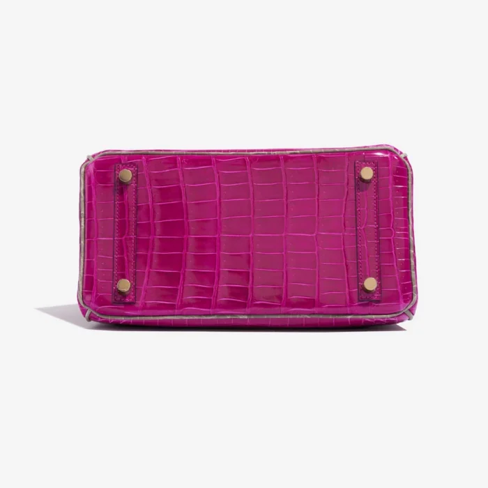 High-End Hermès Inspired HSS Birkin 25 Niloticus Crocodile Rose Sheherazade/Gris Tourterelle GHW - Direct Luxury Fashion - Image 3