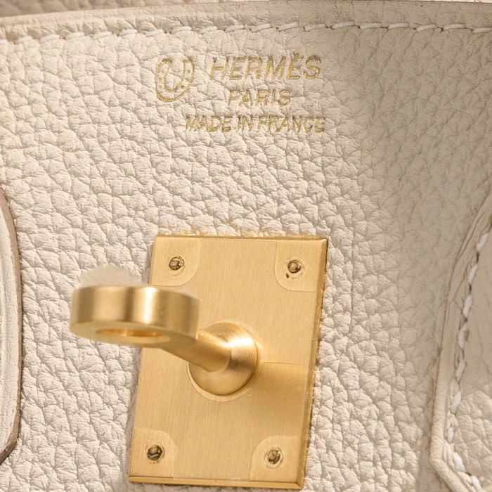 High-End Hermès Inspired HSS Birkin 25 Togo Craie/Rose Extreme GHW - Direct Luxury Fashion - Image 6