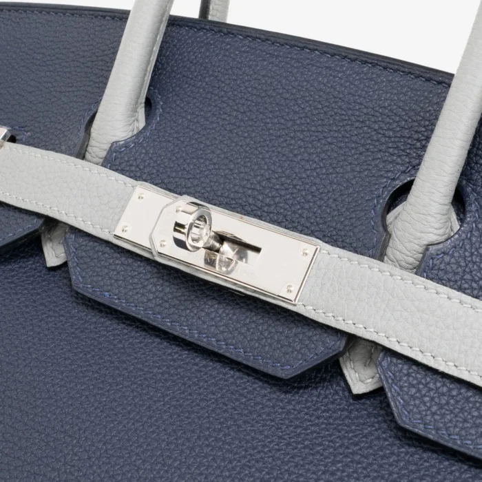 High-End Hermès Inspired HSS Birkin 30 Togo Blue Encre/Gris Mouette PHW - Direct Luxury Fashion - Image 6
