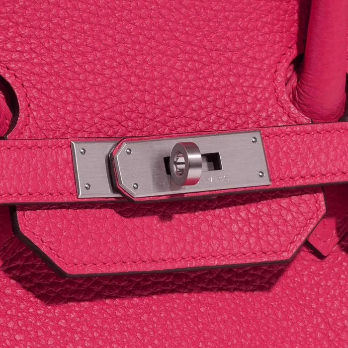 High-End Hermès Inspired HSS Birkin 35 Taurillon Clemence Rose Extreme/Rose Pourpre PHW - Direct Luxury Fashion - Image 7