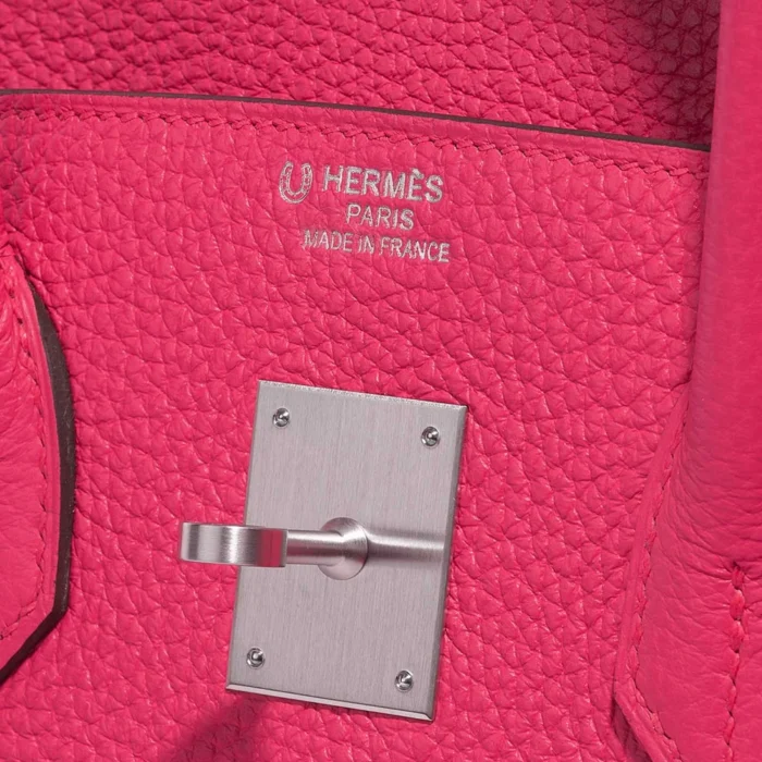 High-End Hermès Inspired HSS Birkin 35 Taurillon Clemence Rose Extreme/Rose Pourpre PHW - Direct Luxury Fashion - Image 6