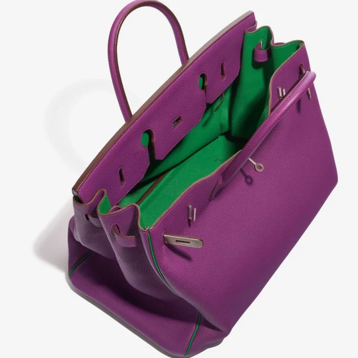 High-End Hermès Inspired HSS Birkin 40 Togo Anemone/Bamboo PHW - Direct Luxury Fashion - Image 5