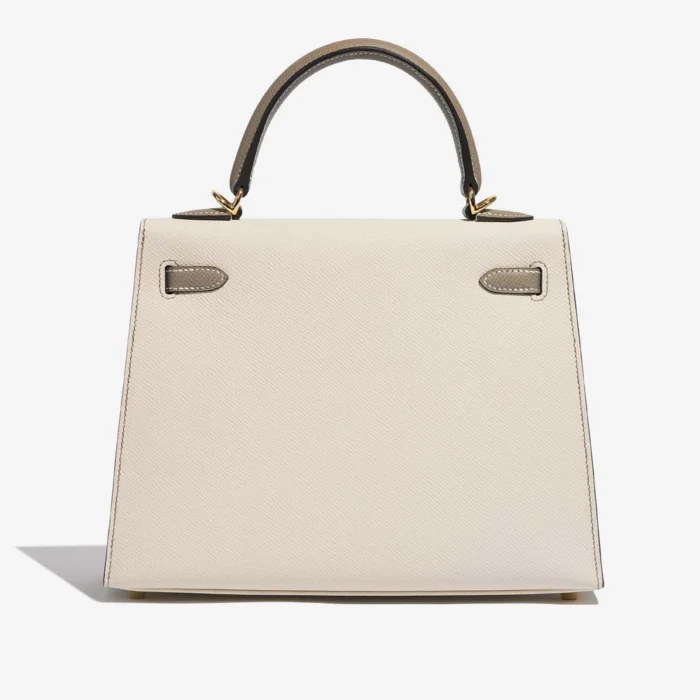 High-End Hermès Inspired HSS Kelly 25 Epsom Craie/Gris Asphalte GHW - Direct Luxury Fashion - Image 2