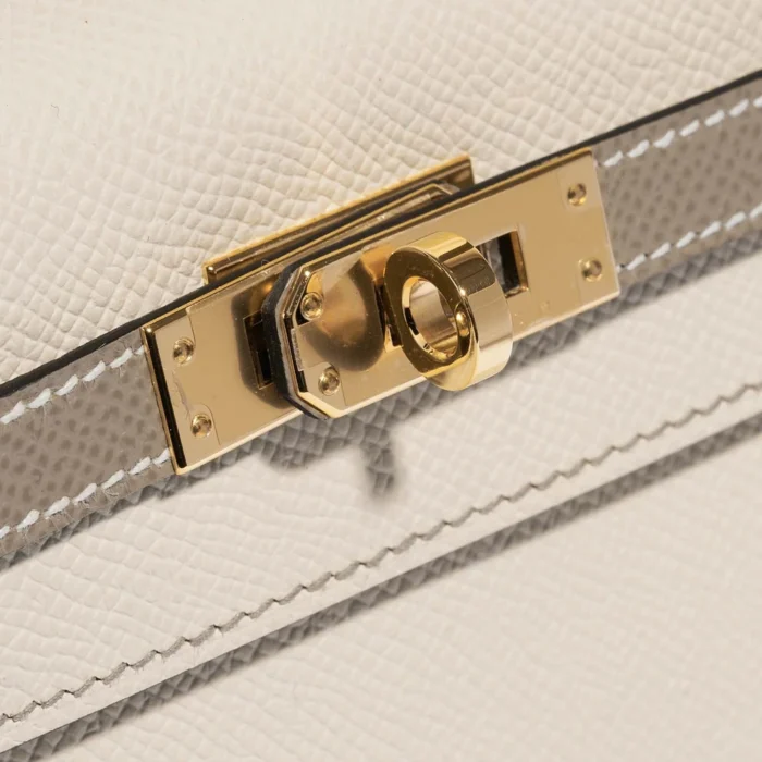 High-End Hermès Inspired HSS Kelly 25 Epsom Craie/Gris Asphalte GHW - Direct Luxury Fashion - Image 7