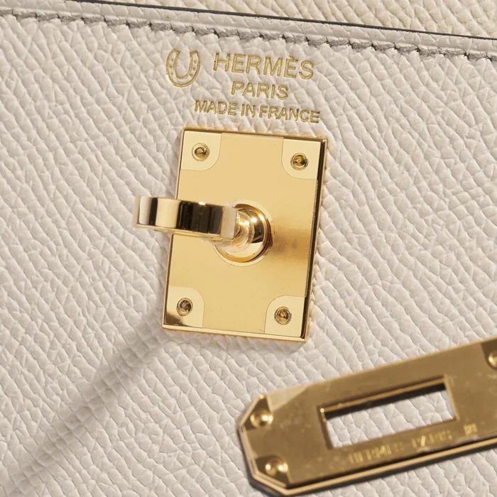 High-End Hermès Inspired HSS Kelly 25 Epsom Craie/Gris Asphalte GHW - Direct Luxury Fashion - Image 6