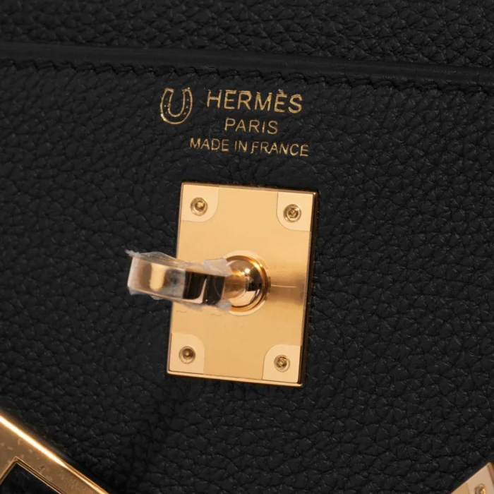 High-End Hermès Inspired HSS Kelly 25 Togo Black/Rose Mexico GHW - Direct Luxury Fashion - Image 6