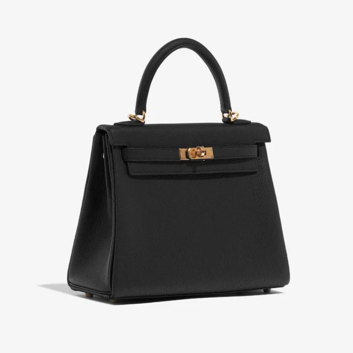 High-End Hermès Inspired HSS Kelly 25 Togo Black/Rose Mexico GHW - Direct Luxury Fashion - Image 4