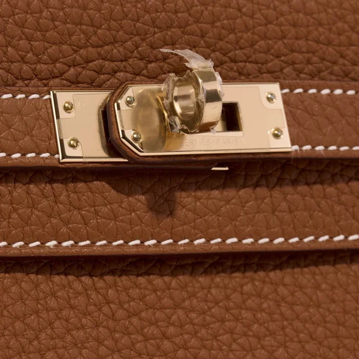 High-End Hermès Inspired HSS Kelly 25 Togo Gold/Pearl Grey GHW - Direct Luxury Fashion - Image 7