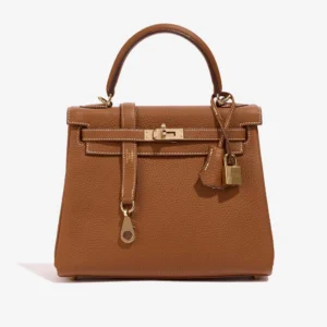 High-End Hermès Inspired HSS Kelly 25 Gold/Pearl Grey GHW | DLF