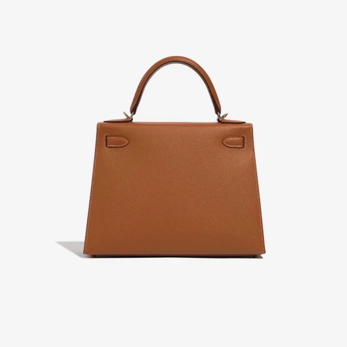High-End Hermès Inspired HSS Kelly 28 Epsom Gold/Bleu Glacier GHW - Direct Luxury Fashion - Image 2