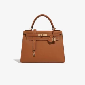 High-End Hermès Inspired HSS Kelly 28 Epsom Gold/Bleu Glacier