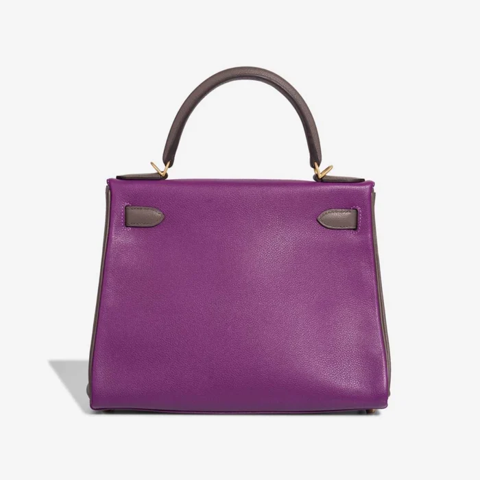 High-End Hermès Inspired HSS Kelly 28 Evercolor Anemone/Etoupe GHW - Direct Luxury Fashion - Image 2
