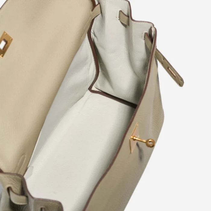 High-End Hermès Inspired HSS Kelly 35 Clemence Sauge/Gris Pale GHW - Direct Luxury Fashion - Image 5