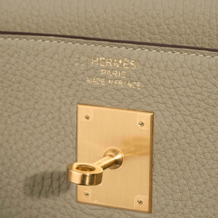 High-End Hermès Inspired HSS Kelly 35 Clemence Sauge/Gris Pale GHW - Direct Luxury Fashion - Image 6