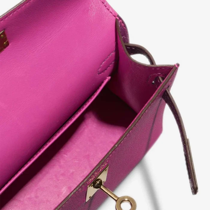 High-End Hermès Inspired HSS Mini Kelly Chevre Mysore Magnolia/Ultraviolet GHW - Direct Luxury Fashion - Image 7