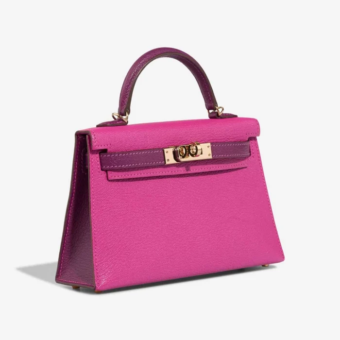 High-End Hermès Inspired HSS Mini Kelly Chevre Mysore Magnolia/Ultraviolet GHW - Direct Luxury Fashion - Image 5