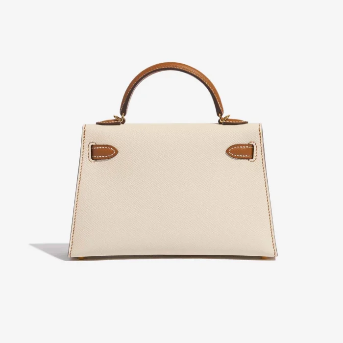 High-End Hermès Inspired HSS Mini Kelly Epsom Craie/Gold GHW - Direct Luxury Fashion - Image 2