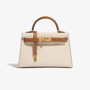 High-End Hermès Inspired Mini Kelly Craie/Gold | Direct Luxury