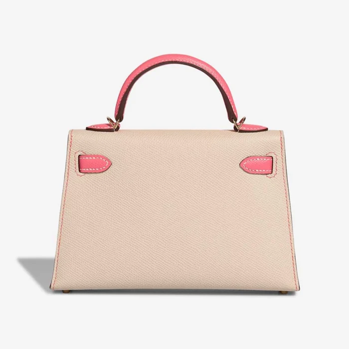 High-End Hermès Inspired HSS Mini Kelly Epsom Nata/Rose Azalee PBHW - Direct Luxury Fashion - Image 2
