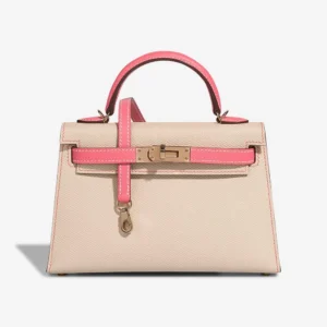 High-End Hermès Inspired HSS Mini Kelly Epsom Nata/Rose Azalee PBHW - Direct Luxury Fashion