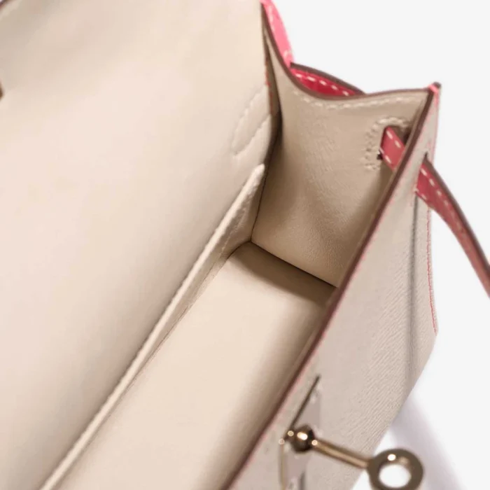 High-End Hermès Inspired HSS Mini Kelly Epsom Nata/Rose Azalee PBHW - Direct Luxury Fashion - Image 5