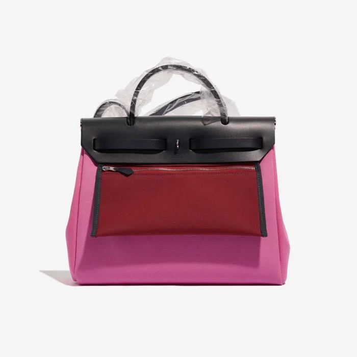 High-End Hermès Inspired Herbag 31 Vache Hunter/Toile Rose Bubblegum/Rubis/Blue Indigo PHW - Direct Luxury Fashion - Image 2