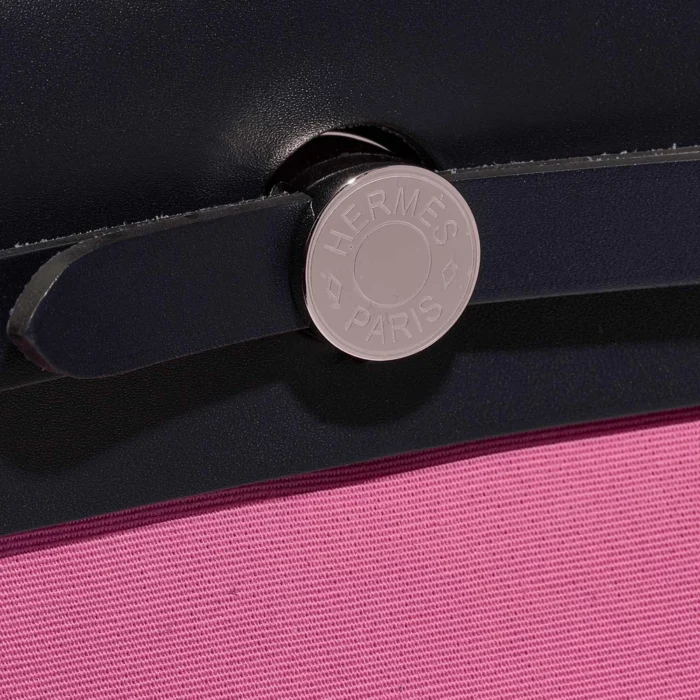 High-End Hermès Inspired Herbag 31 Vache Hunter/Toile Rose Bubblegum/Rubis/Blue Indigo PHW - Direct Luxury Fashion - Image 6