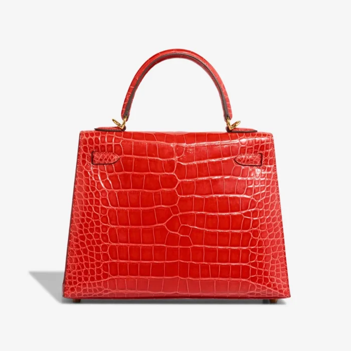 High-End Hermès Inspired Kelly 25 Alligator Mississippiensis Rouge de Coeur GHW - Direct Luxury Fashion - Image 2