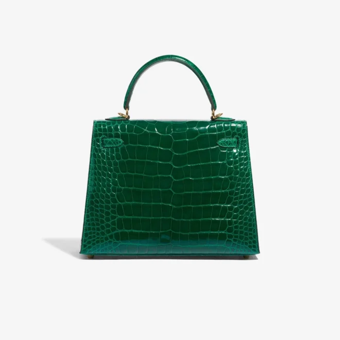 High-End Hermès Inspired Kelly 25 Alligator Vert Emerald GHW - Direct Luxury Fashion - Image 2