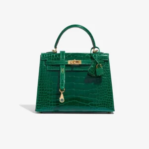 High-End Hermès Inspired Kelly 25 Alligator Vert Emerald GHW