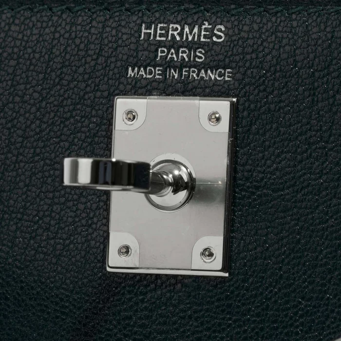 High-End Hermès Inspired Kelly 25 Chevre Chamkila Vert Cypress PHW - Direct Luxury Fashion - Image 5