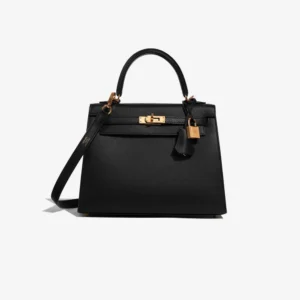 High-End Hermès Inspired Kelly 25 Epsom Black GHW | DLF