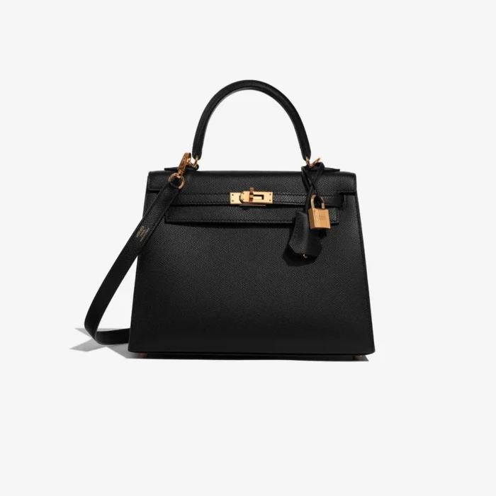 High-End Hermès Inspired Kelly 25 Epsom Black GHW | DLF