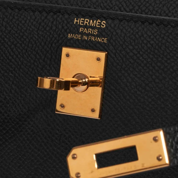 High-End Hermès Inspired Kelly 25 Epsom Black GHW - Direct Luxury Fashion - Image 6