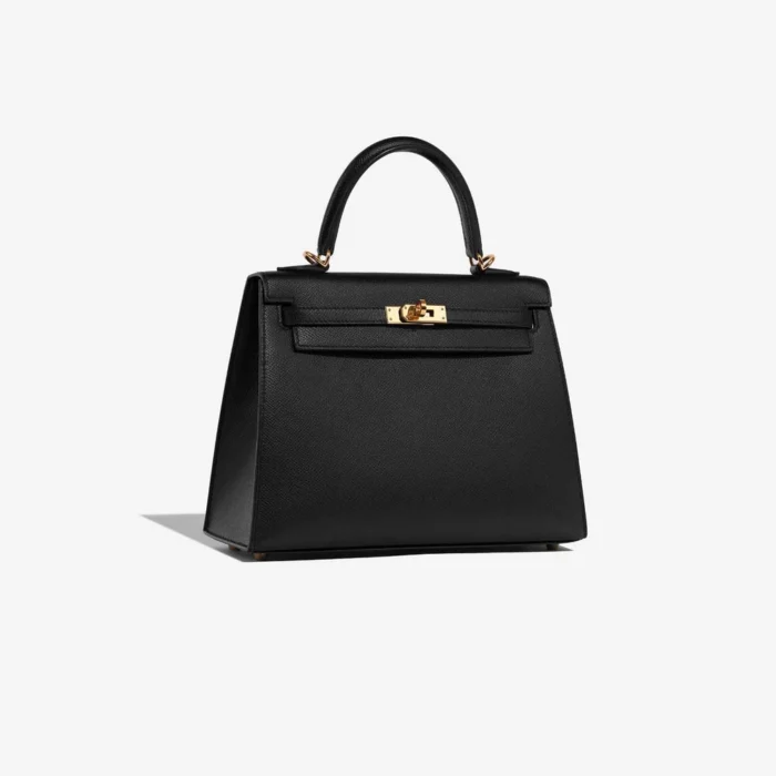 High-End Hermès Inspired Kelly 25 Epsom Black GHW - Direct Luxury Fashion - Image 4