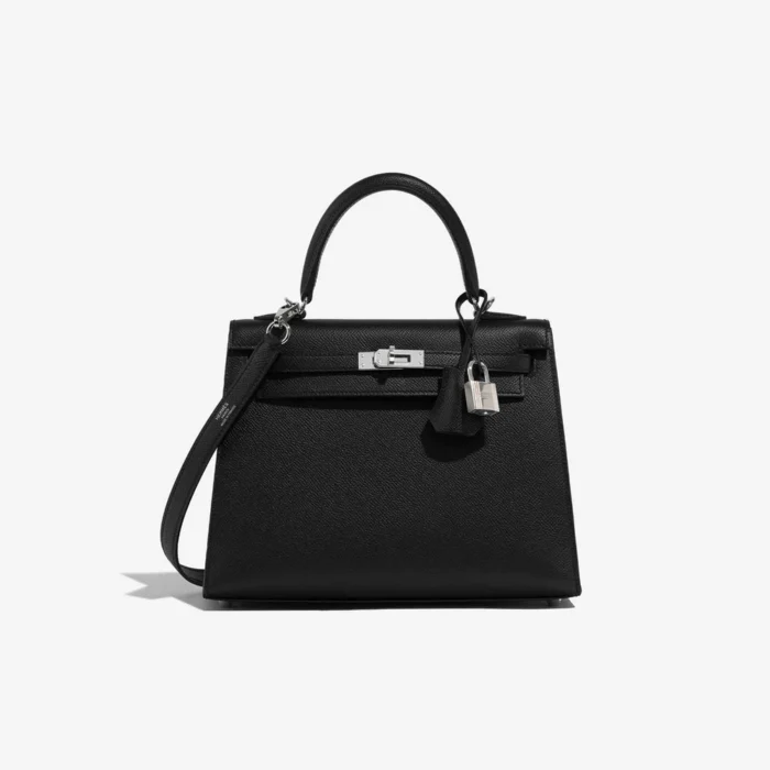 High-End Hermès Inspired Kelly 25 Epsom Black PHW | Direct Luxury