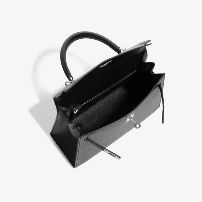 High-End Hermès Inspired Kelly 25 Epsom Black PHW - Direct Luxury Fashion - Image 5
