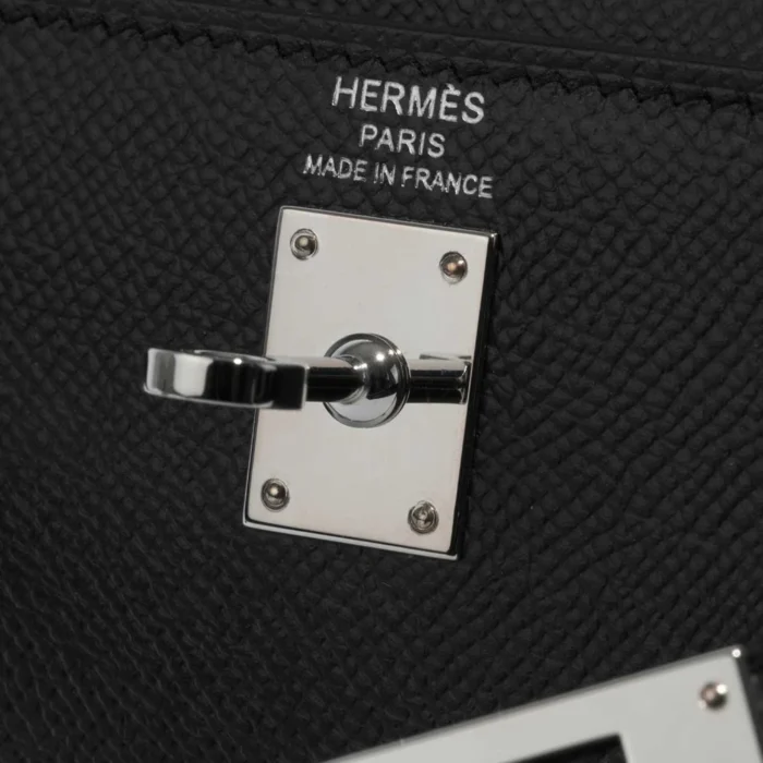 High-End Hermès Inspired Kelly 25 Epsom Black PHW - Direct Luxury Fashion - Image 6