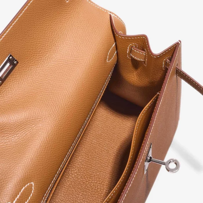 High-End Hermès Inspired Kelly 25 Epsom Gold PHW - Direct Luxury Fashion - Image 5