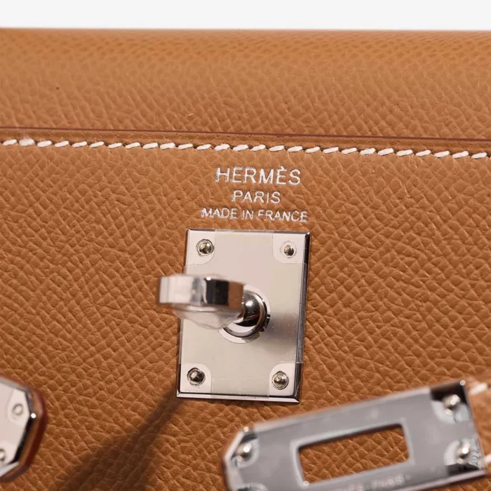 High-End Hermès Inspired Kelly 25 Epsom Gold PHW - Direct Luxury Fashion - Image 6