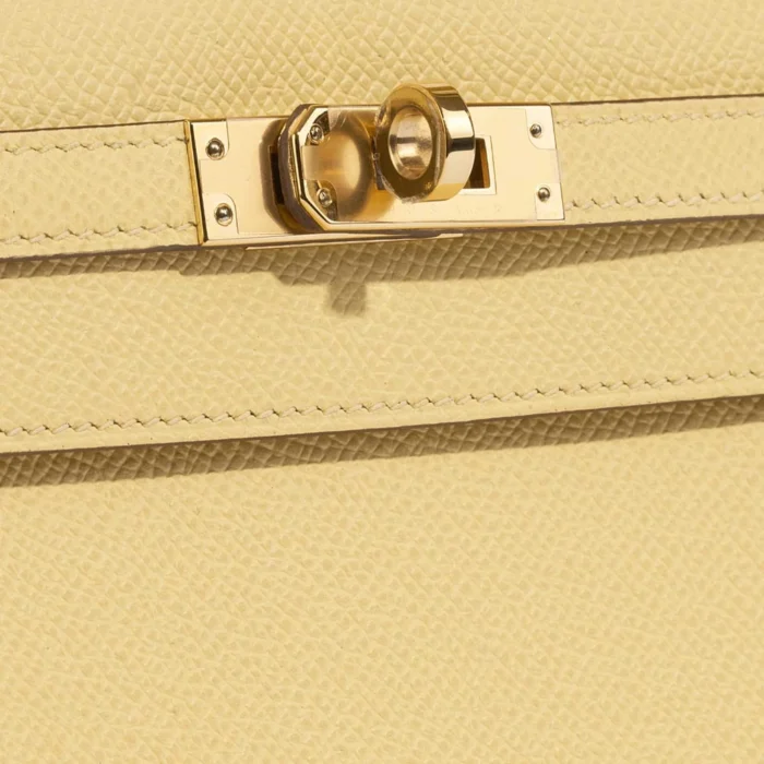 High-End Hermès Inspired Kelly 25 Epsom Jaune Poussin GHW - Direct Luxury Fashion - Image 7