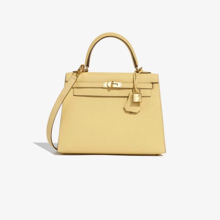 High-End Hermès Inspired Kelly 25 | Jaune Poussin GHW