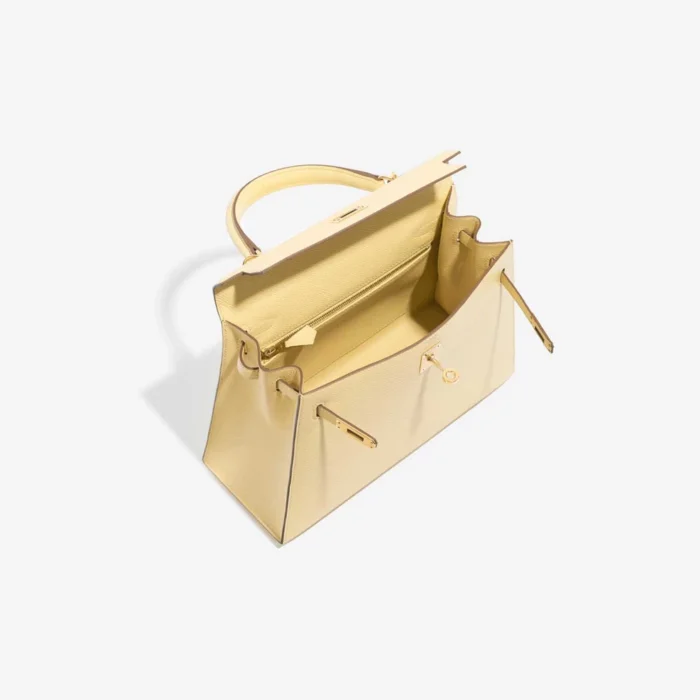 High-End Hermès Inspired Kelly 25 Epsom Jaune Poussin GHW - Direct Luxury Fashion - Image 5