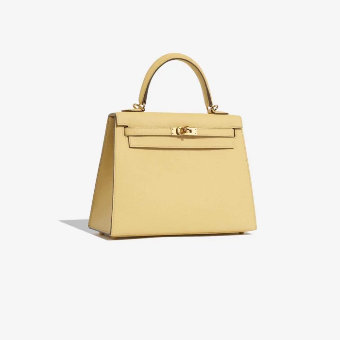 High-End Hermès Inspired Kelly 25 Epsom Jaune Poussin GHW - Direct Luxury Fashion - Image 4