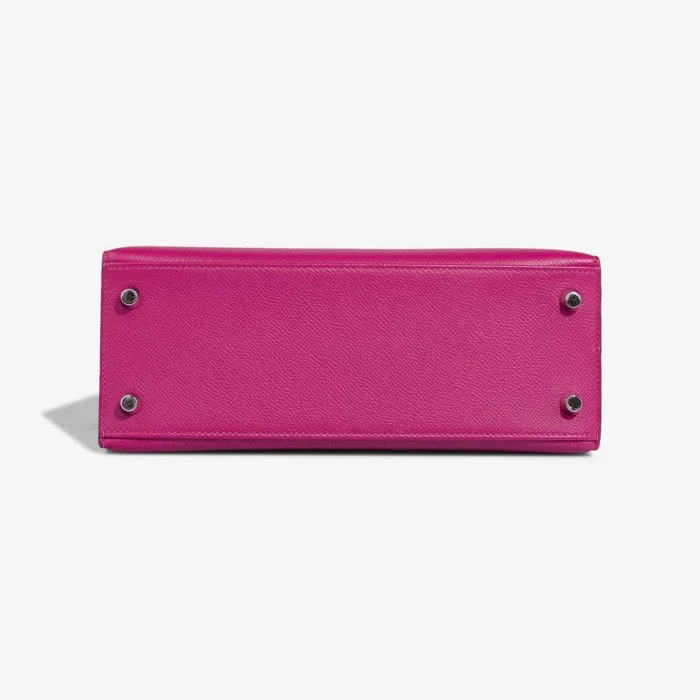 High-End Hermès Inspired Kelly 25 Epsom Rose Pourpre PHW - Direct Luxury Fashion - Image 3