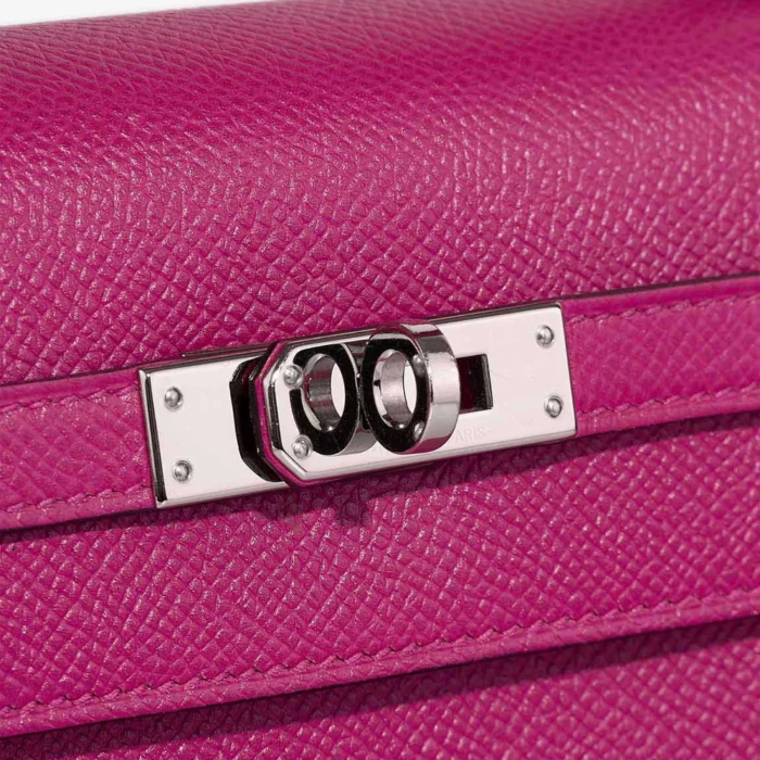 High-End Hermès Inspired Kelly 25 Epsom Rose Pourpre PHW - Direct Luxury Fashion - Image 6